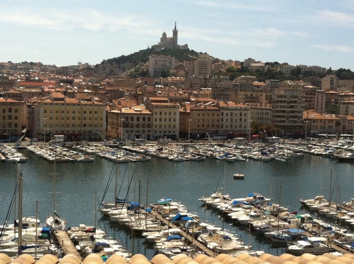 Vieux-Port harbour basin and quayside in Barcelona